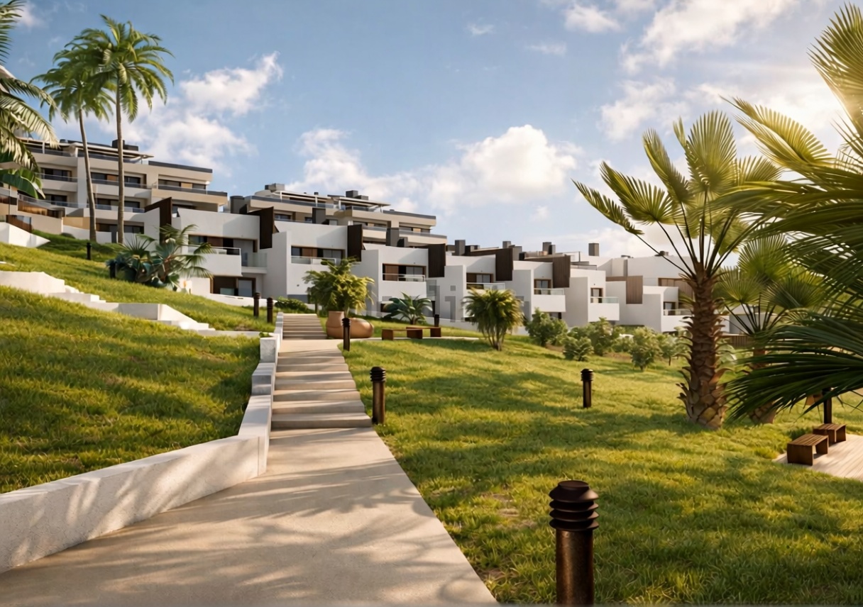 Apartamento em primeira linha de praia em La Pineda — Jardim