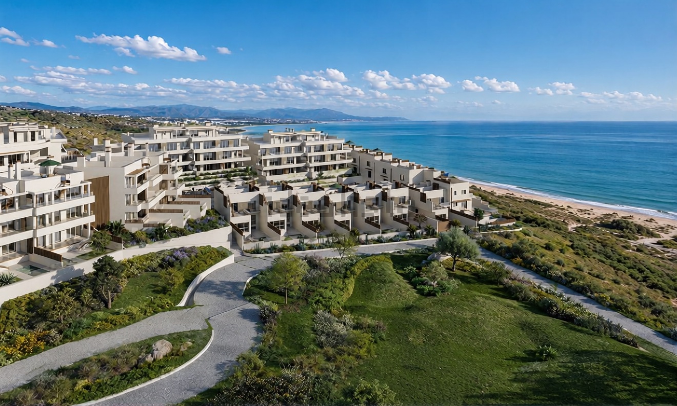Beachfront flat in La Pineda — Aerial