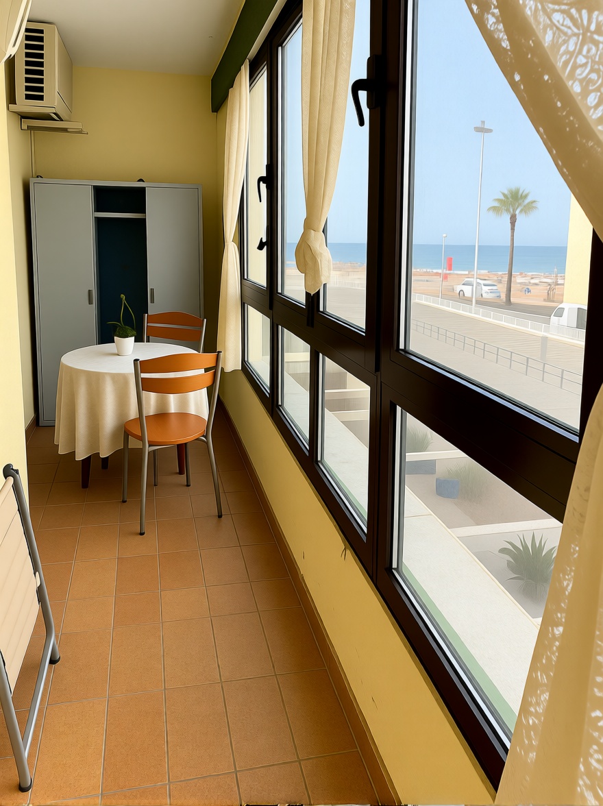 Beachfront flat in Cádiz — Sea terrace