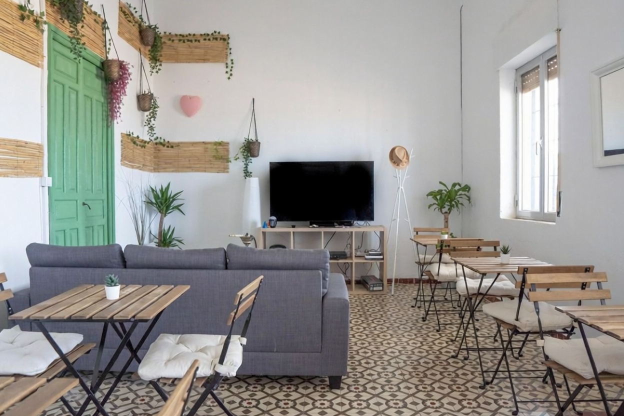 Chalet mit direkter Strandzugang in Chipiona — Wohnzimmer