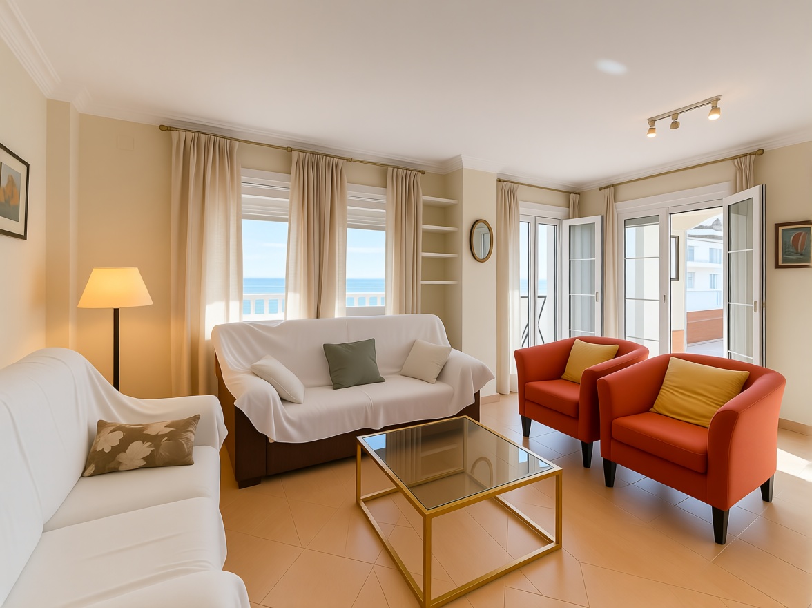 Appartement en attique en première ligne de mer à Ayamonte — Séjour
