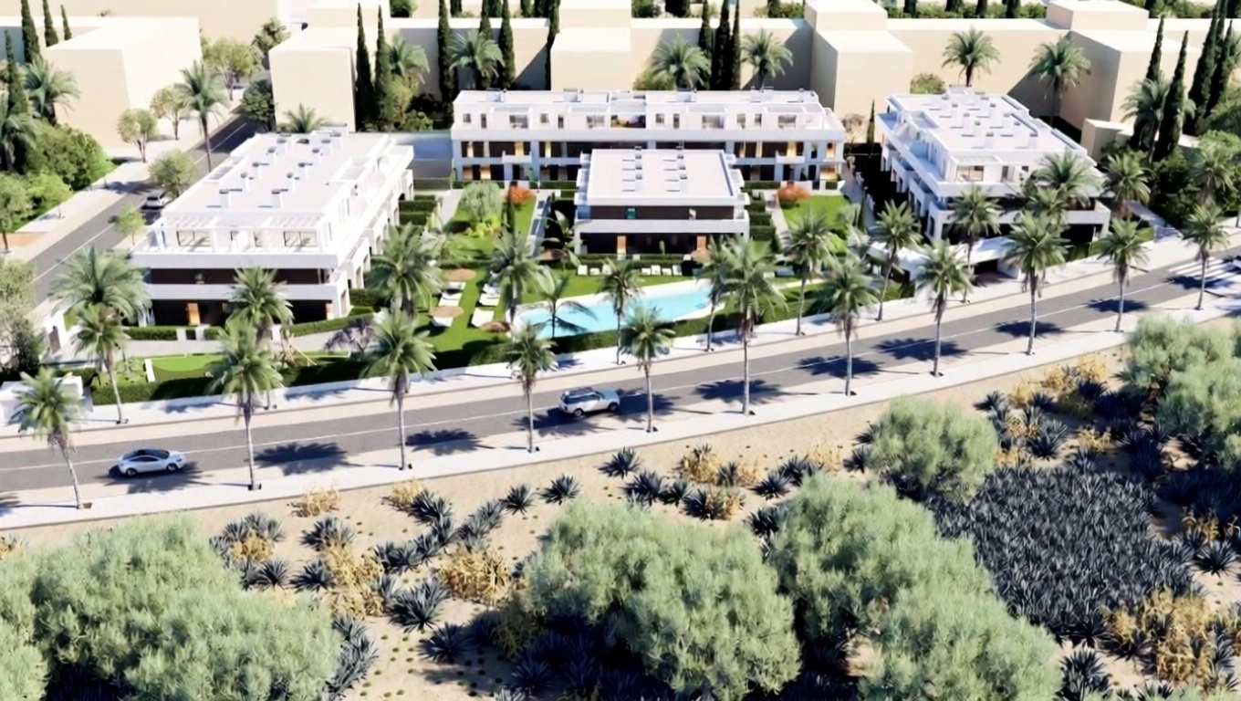 Duplex en première ligne de plage à Isla Cristina — Vue aérienne