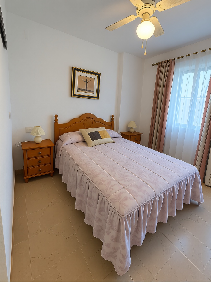 Chalet with direct beach access in Huelva — Bedroom