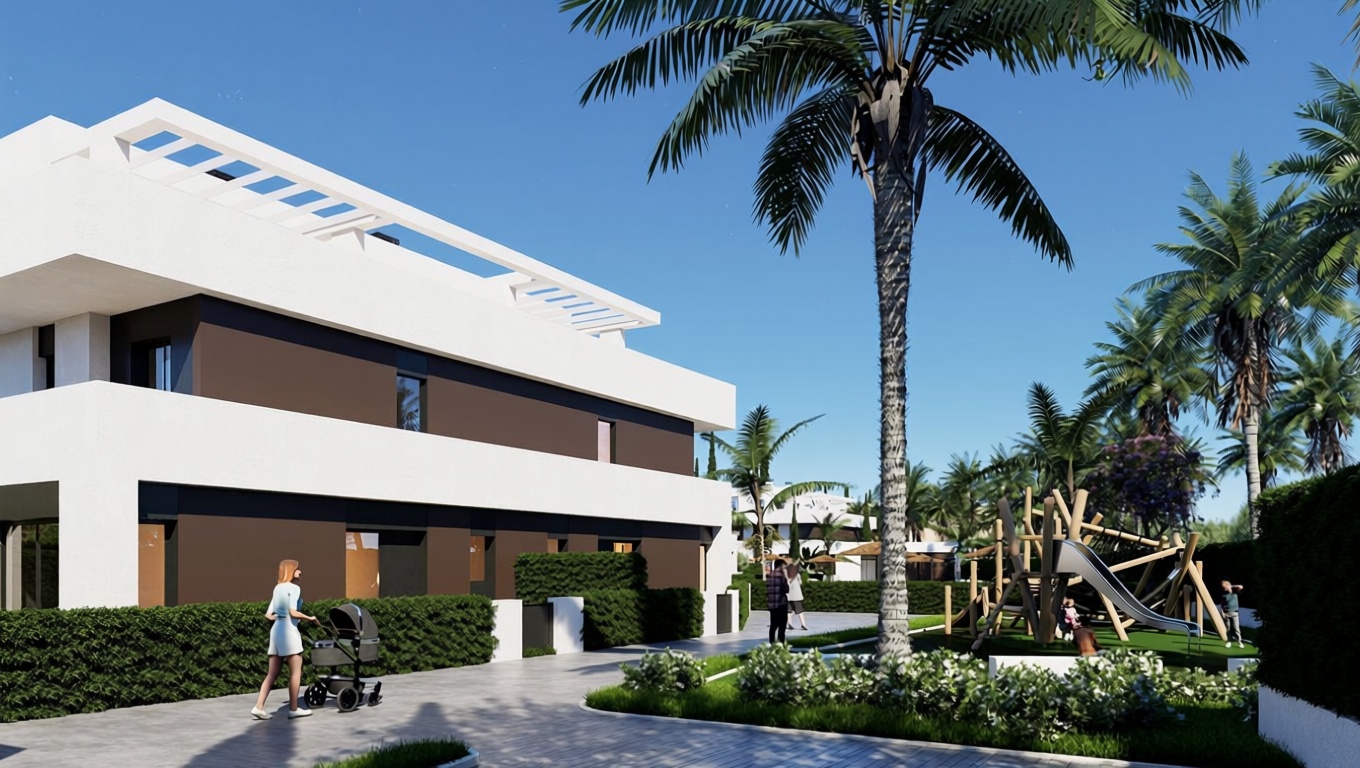 Duplex en première ligne de plage à Isla Cristina — Jardin