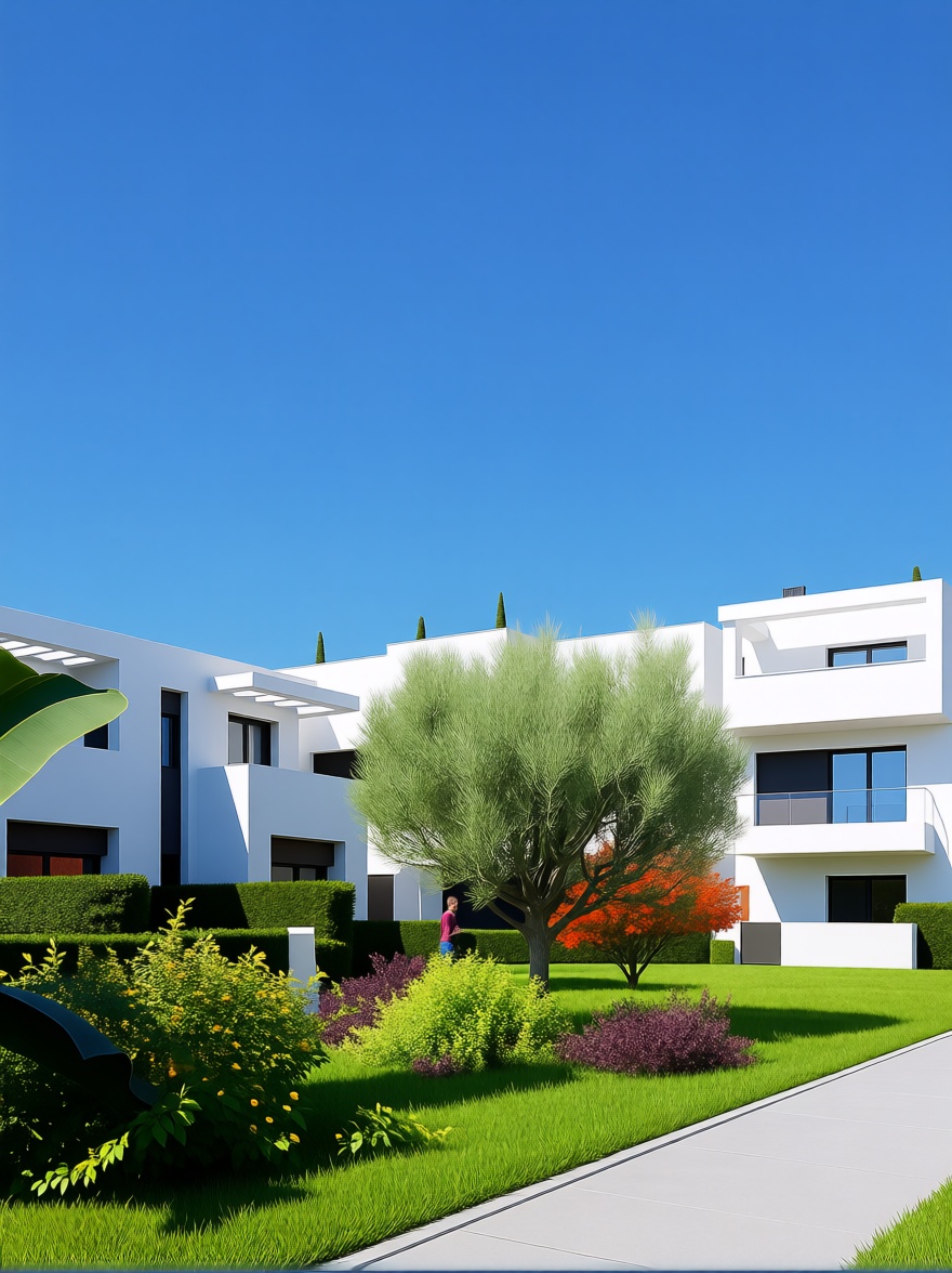 Duplex en première ligne de plage à Isla Cristina — Jardin