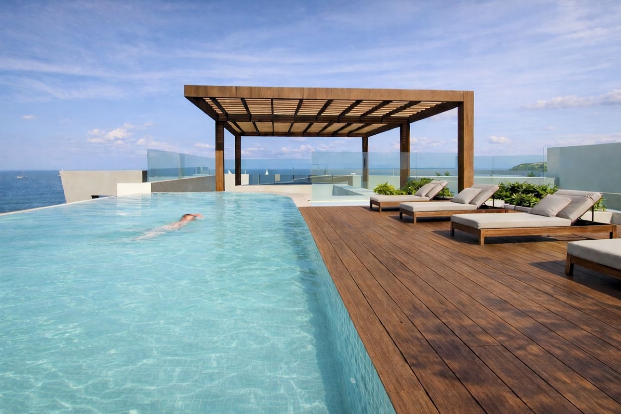 Appartement en première ligne de plage à Isla Cristina — Piscine