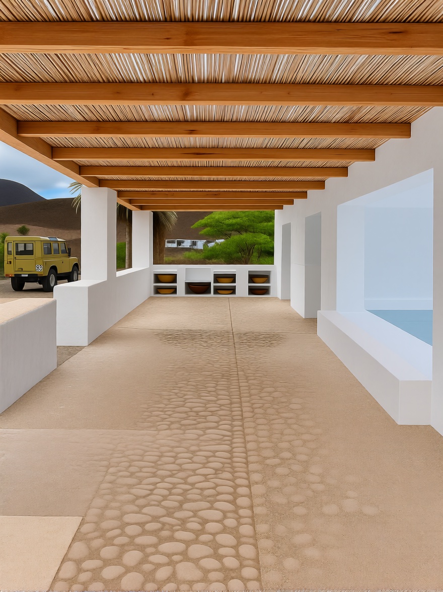 Chalet mit direkter Strandzugang in Teguise — Terrasse