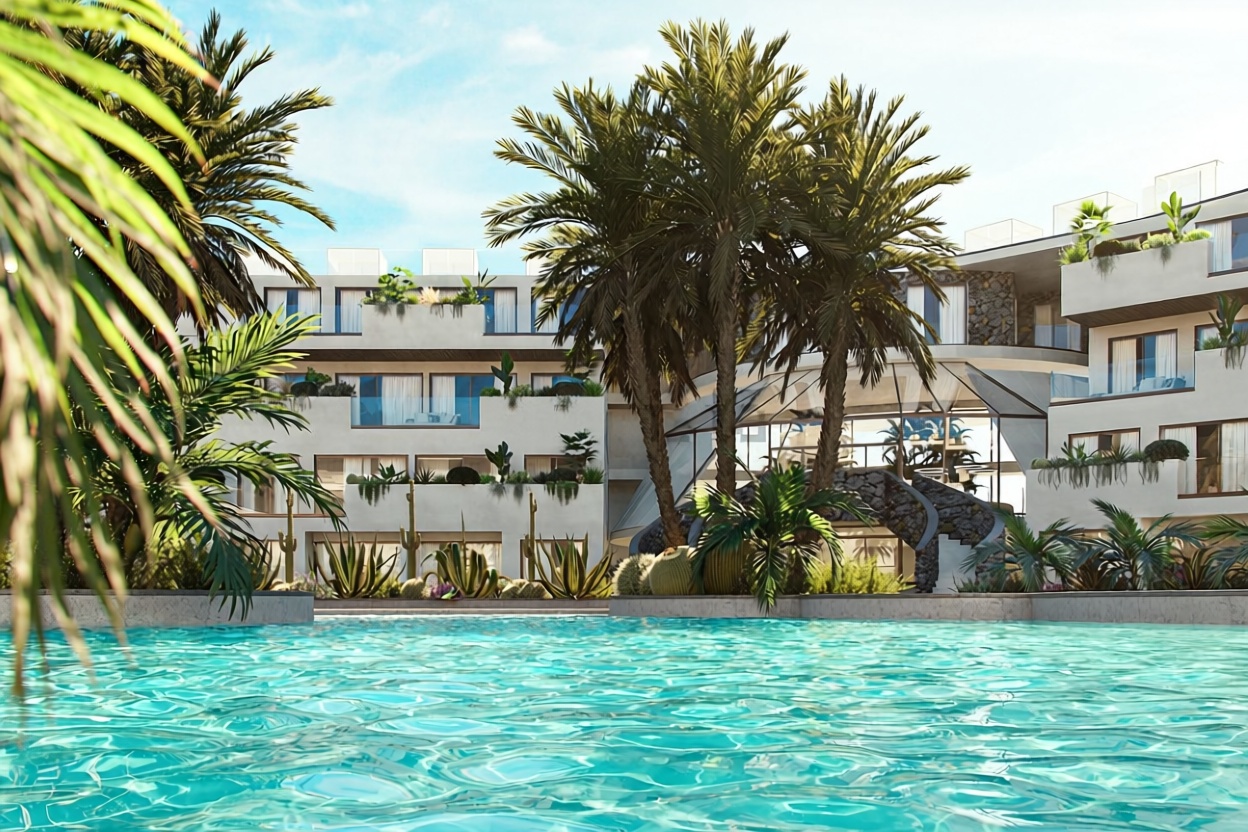 Wohnung in erste Strandlinie in La Oliva — Pool