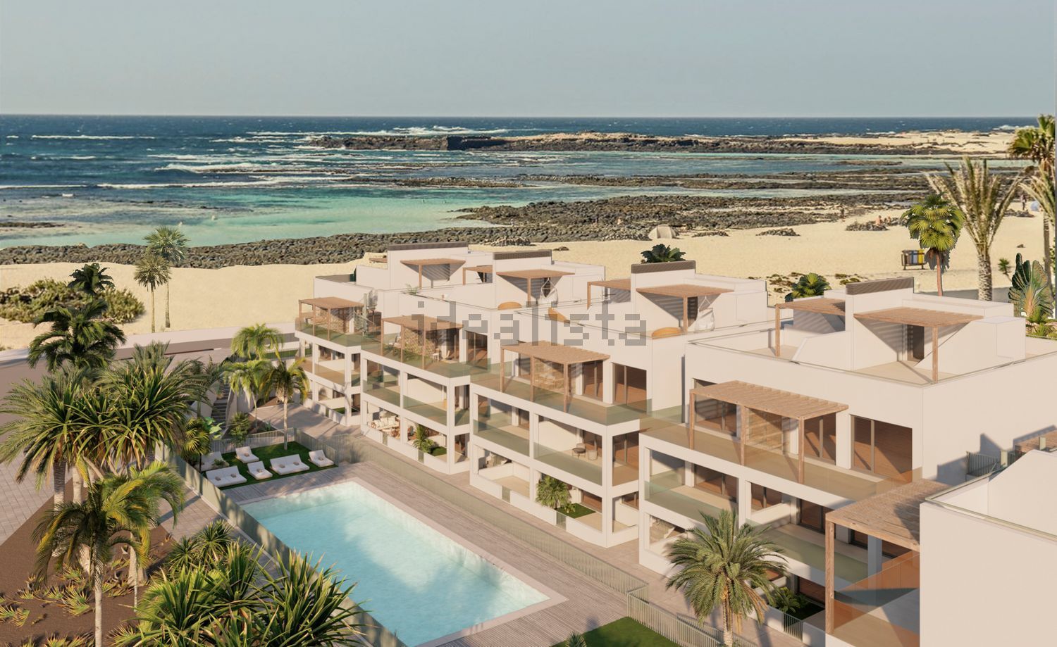 Duplex for sale frontline beach in La Oliva