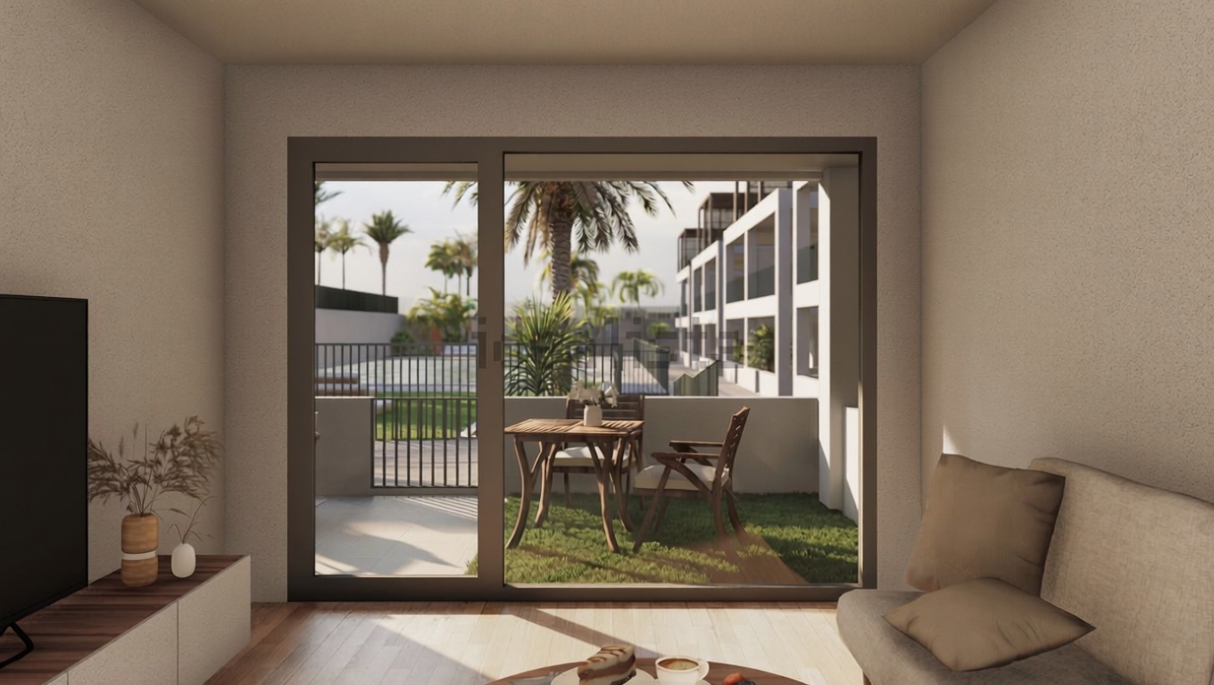 Duplex in erste Strandlinie in La Oliva — Wohnzimmer