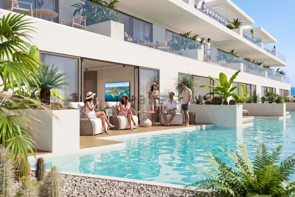 Wohnung in erste Strandlinie in La Oliva — Pool