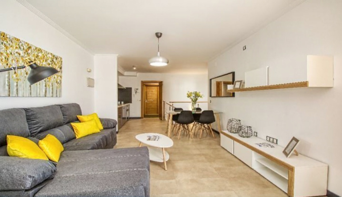 Wohnung in erste Strandlinie in La Oliva — Wohnzimmer