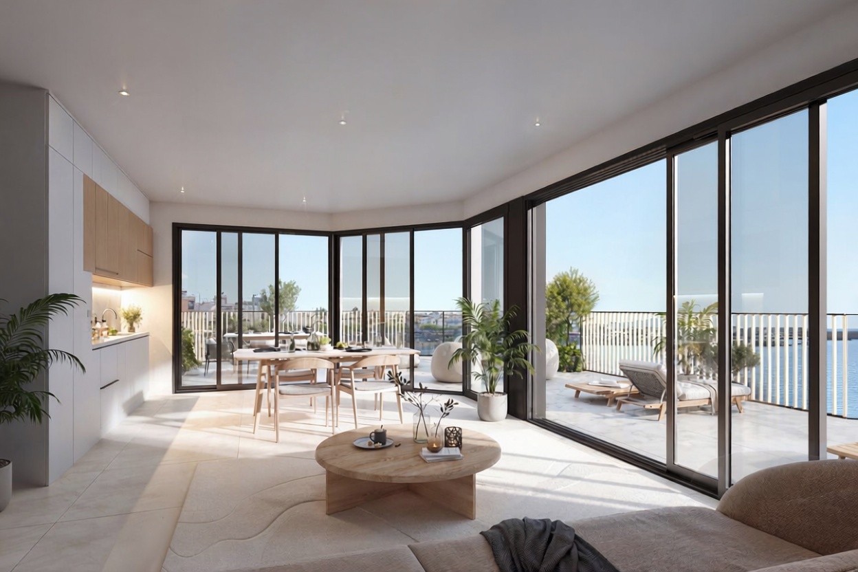 Appartement en première ligne de plage à Mogán — Séjour